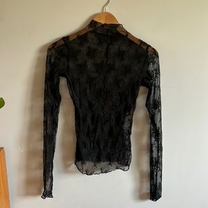 Intimately by Free People, black lace, long sleeve turtleneck layering top